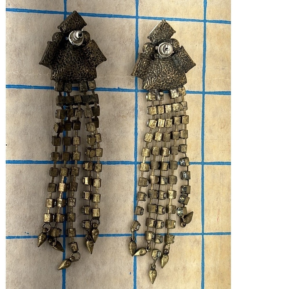 Glamorous Crystal Dangle Drop‎ Earrings Statement Rhinestone Geometric - Picture 4 of 4